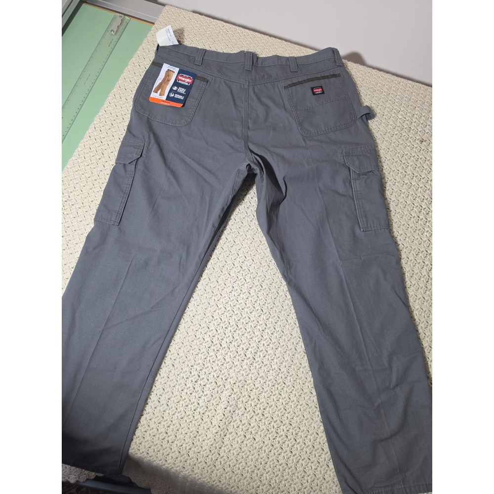 Wrangler Ranger Cargo Work Pants 42x32 Grey New Double Knee Utility 10WMWR1GR - Picture 2 of 6